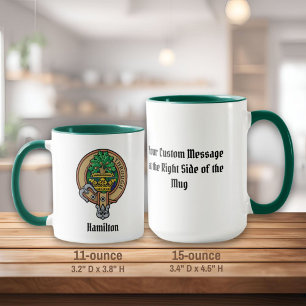 Clan Hamilton Crest over Hunting Tartan Mug
