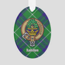 Clan Hamilton Crest over Hunting Tartan Ornament