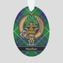 Clan Hamilton Crest over Hunting Tartan Ornament