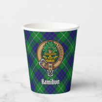 Clan Hamilton Crest over Hunting Tartan Paper Cups