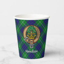 Clan Hamilton Crest over Hunting Tartan Paper Cups