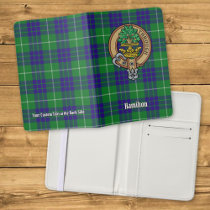 Clan Hamilton Crest over Hunting Tartan Passport Holder