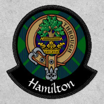 Clan Hamilton Crest over Hunting Tartan Patch