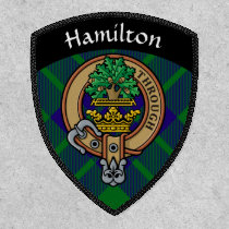 Clan Hamilton Crest over Hunting Tartan Patch