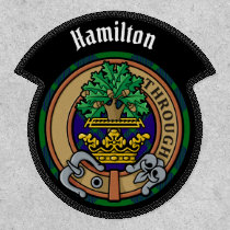 Clan Hamilton Crest over Hunting Tartan Patch
