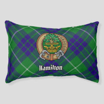 Clan Hamilton Crest over Hunting Tartan Pet Bed