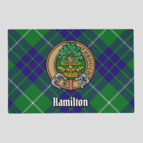 Clan Hamilton Crest over Hunting Tartan Placemat