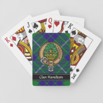 Clan Hamilton Crest over Hunting Tartan Playing Cards