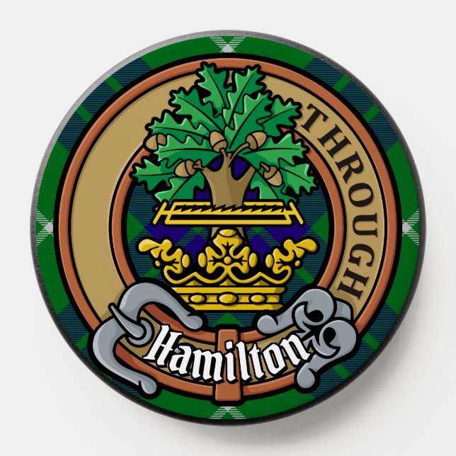 Clan Hamilton Crest over Hunting Tartan PopSocket (Popsocket)