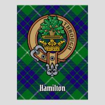 Clan Hamilton Crest over Hunting Tartan Poster