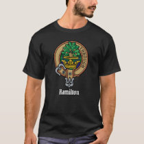 Clan Hamilton Crest over Hunting Tartan T-Shirt