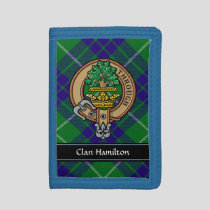 Clan Hamilton Crest over Hunting Tartan Trifold Wallet