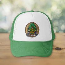 Clan Hamilton Crest over Hunting Tartan Trucker Hat