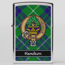 Clan Hamilton Crest over Hunting Tartan Zippo Lighter