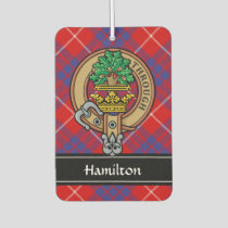 Clan Hamilton Crest over Red Tartan Air Freshener