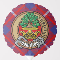 Clan Hamilton Crest over Red Tartan Balloon