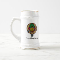 Clan Hamilton Crest over Red Tartan Beer Stein