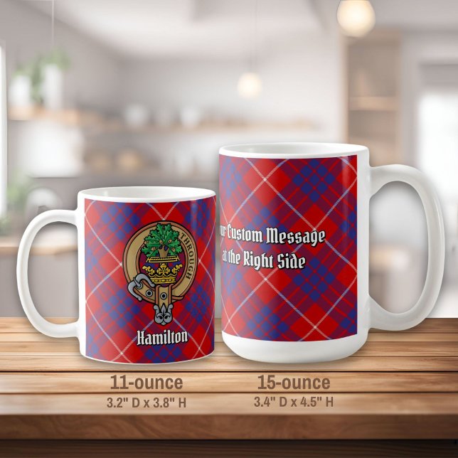 Clan Hamilton Crest over Red Tartan Coffee Mug (Creator Uploaded)