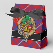 Clan Hamilton Crest over Red Tartan Favor Box