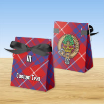 Clan Hamilton Crest over Red Tartan Favor Box