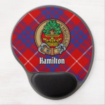 Clan Hamilton Crest over Red Tartan Gel Mouse Pad