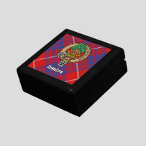 Clan Hamilton Crest over Red Tartan Gift Box