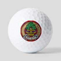 Clan Hamilton Crest over Red Tartan Golf Balls