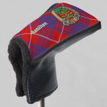 Clan Hamilton Crest over Red Tartan Golf Head Cover