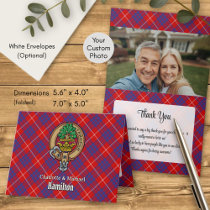 Clan Hamilton Crest over Red Tartan Invitation