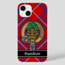 Clan Hamilton Crest over Red Tartan iPhone Case