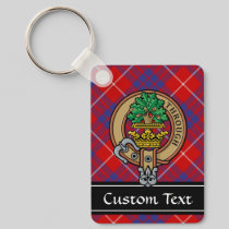 Clan Hamilton Crest over Red Tartan Keychain