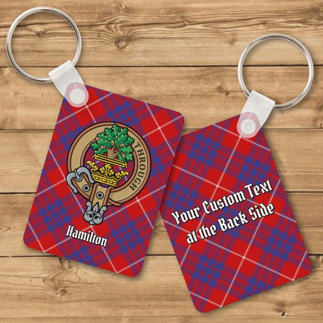 Clan Hamilton Crest over Red Tartan Keychain (Creator Uploaded)