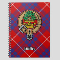 Clan Hamilton Crest over Red Tartan Notebook