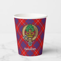 Clan Hamilton Crest over Red Tartan Paper Cups