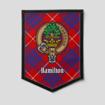 Clan Hamilton Crest over Red Tartan Pennant