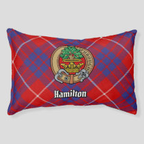 Clan Hamilton Crest over Red Tartan Pet Bed