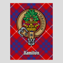 Clan Hamilton Crest over Red Tartan Poster