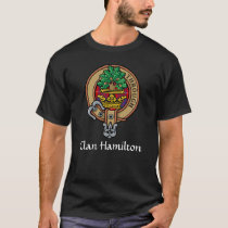 Clan Hamilton Crest over Red Tartan T-Shirt