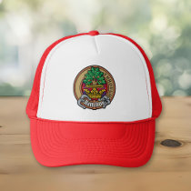 Clan Hamilton Crest over Red Tartan Trucker Hat