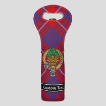 Clan Hamilton Crest over Red Tartan Wine Bag