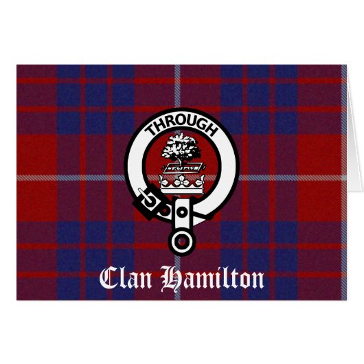 Clan Hamilton Crest & Tartan Cards (Front Horizontal)