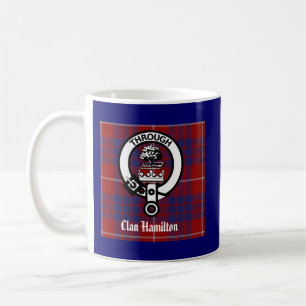 Clan Hamilton Crest & Tartan Coffee Mug