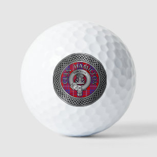 Clan Hamilton Crest & Tartan Knot Golf Balls