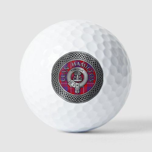 Clan Hamilton Crest  Tartan Knot Golf Balls