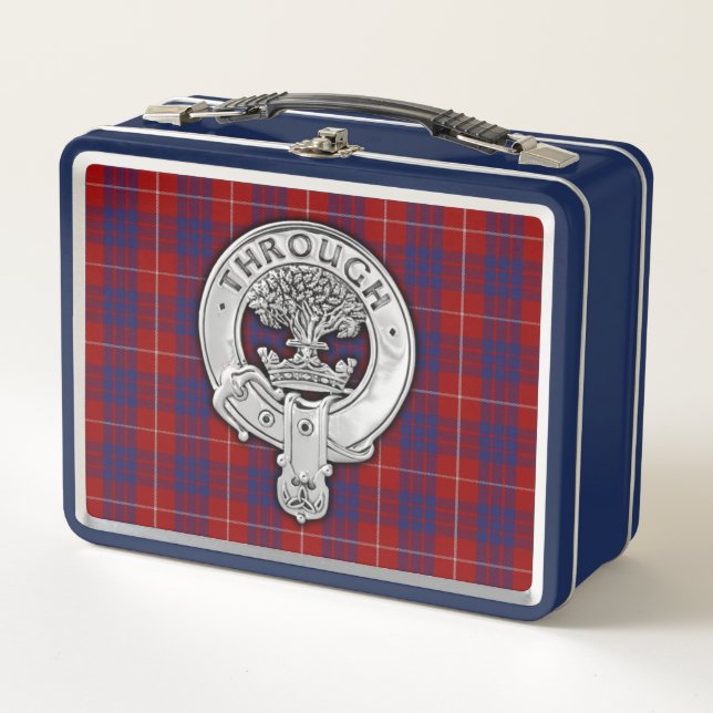 Clan Hamilton Crest & Tartan Metal Lunch Box (Front)