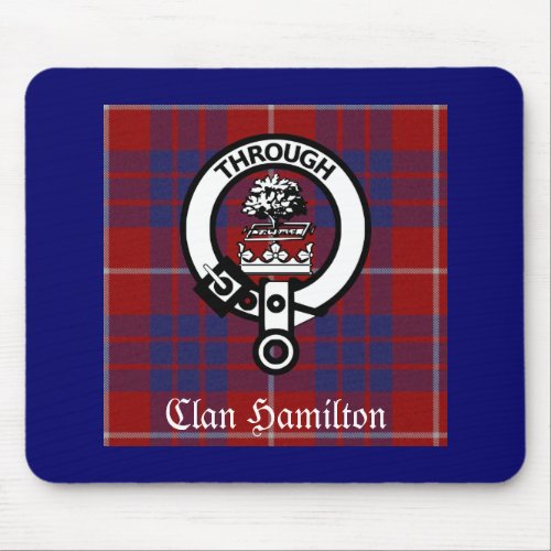 Clan Hamilton Crest  Tartan Mouse Pad
