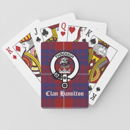 Clan Hamilton Crest  Tartan Poker Cards