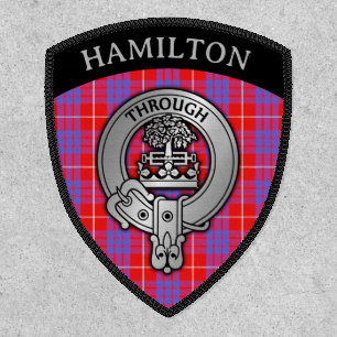 Clan Hamilton Crest & Tartan Shield Patch