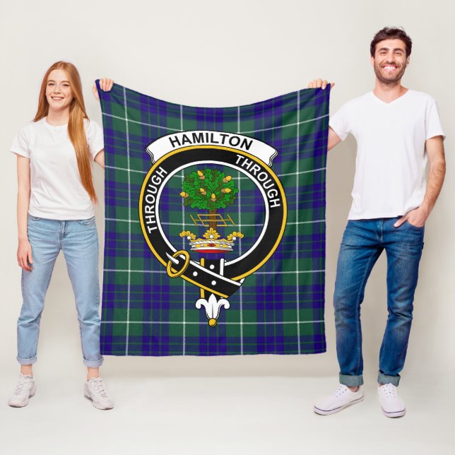 Clan Hamilton Hunting Modern Tartan Plaid Fleece Blanket (In Situ)