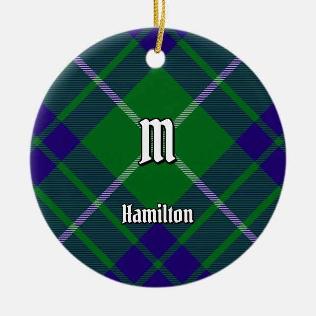 Clan Hamilton Hunting Tartan Ceramic Ornament (Front)